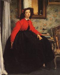 James Tissot Portrait of Mlle.L.L(or Young Girl in Red Jacket) Sweden oil painting art